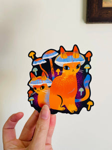 Giant Mushroom Cat Sticker