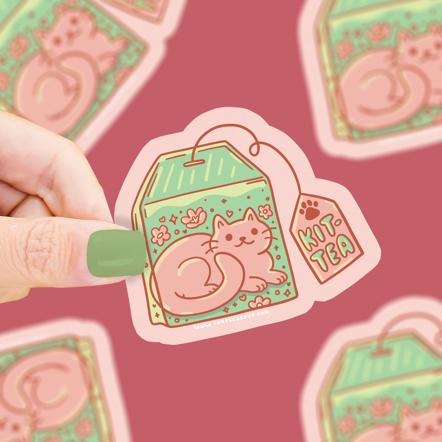 Kit-tea Ca Cute Vinyl Sticker