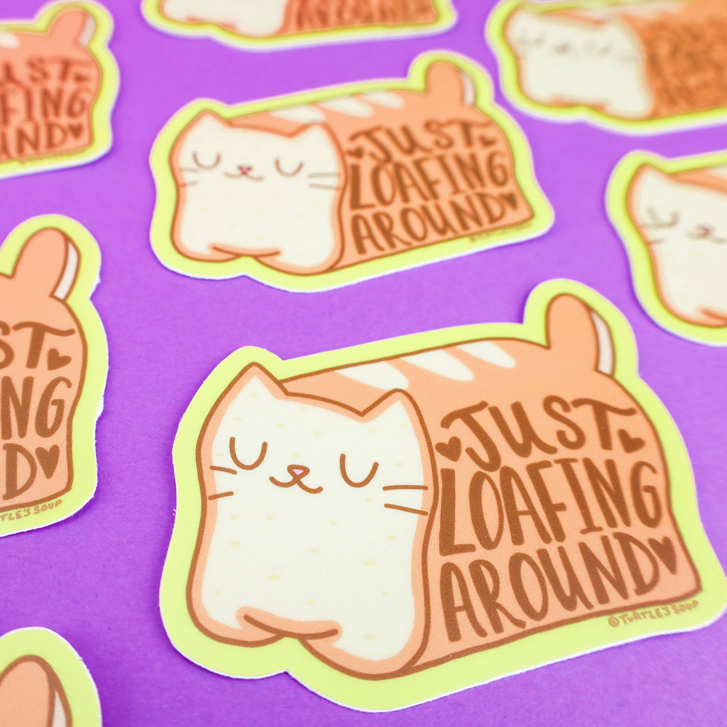 Just Loafing Around Cat Pun Vinyl Sticker