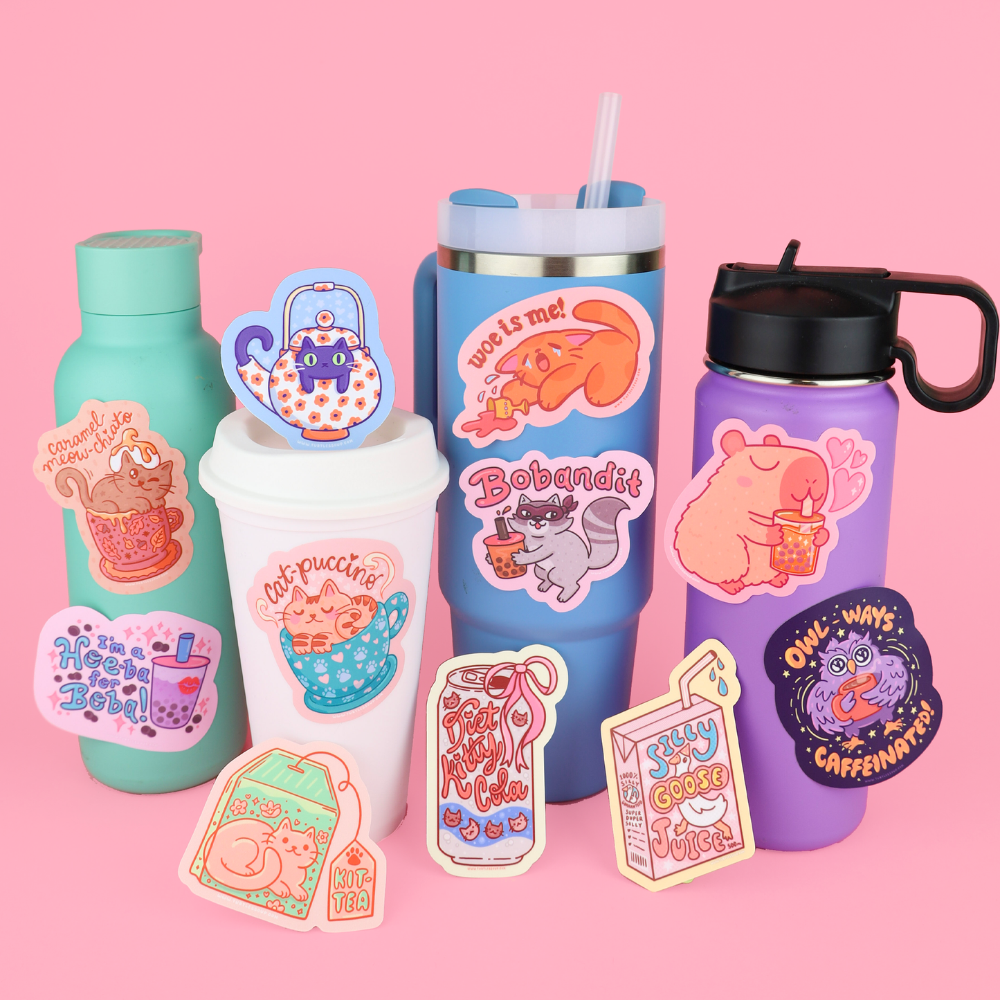 Kit-tea Ca Cute Vinyl Sticker