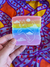 Load image into Gallery viewer, Rainbow cat vinyl sticker
