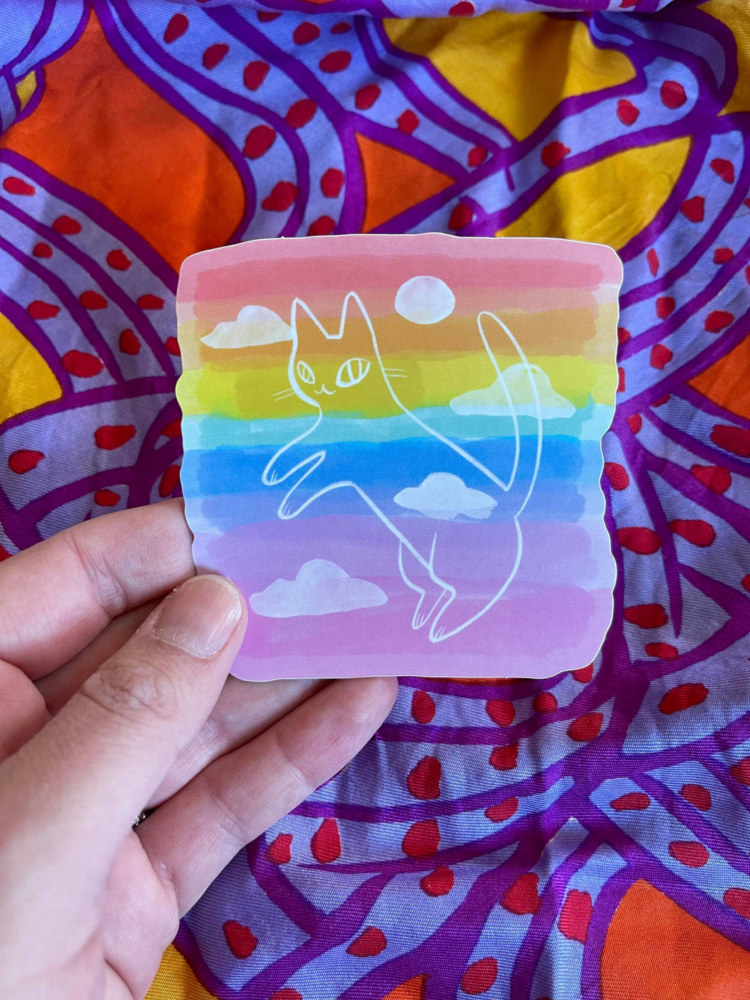 Rainbow cat vinyl sticker