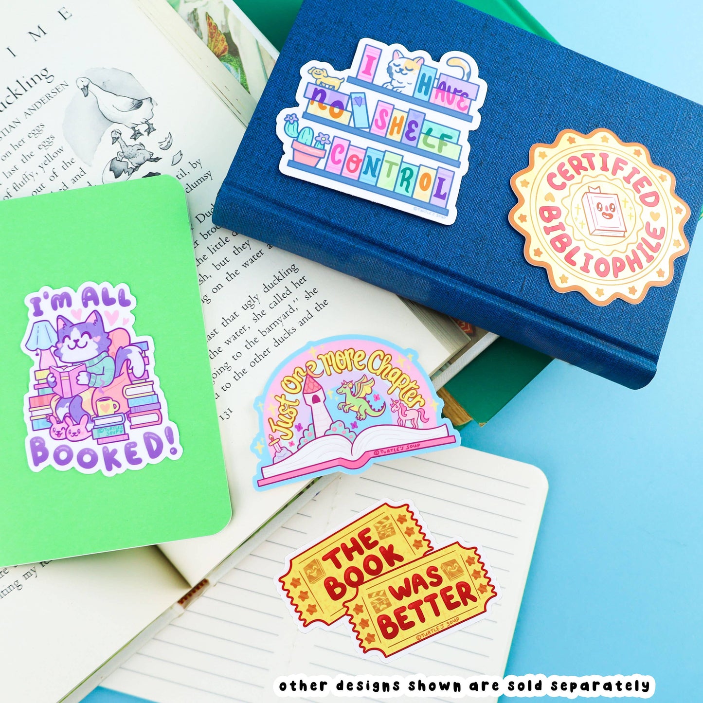 I'm All Booked Up Cat Reading Books Literary Vinyl Sticker
