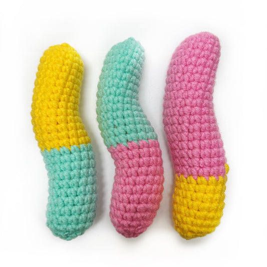 Giant Gummy Worm Kicker Toy for Cats
