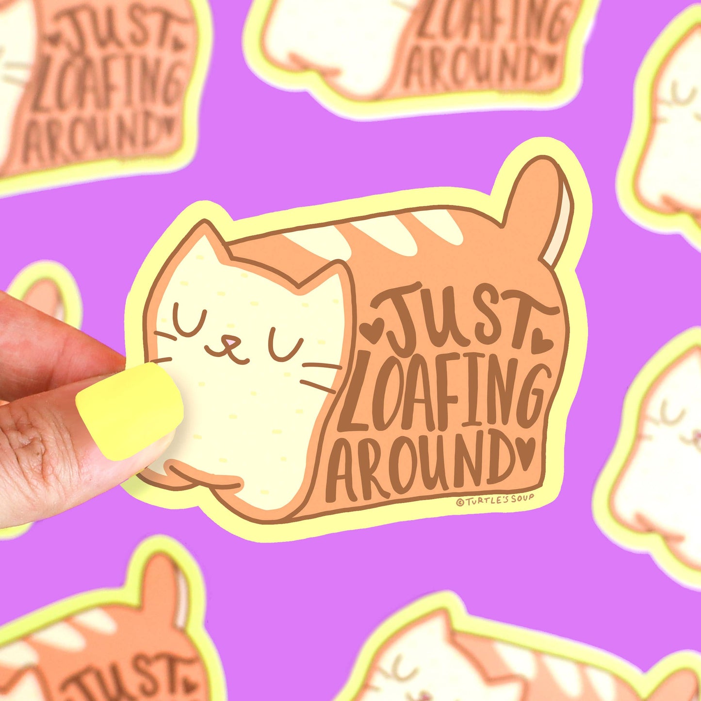Just Loafing Around Cat Pun Vinyl Sticker