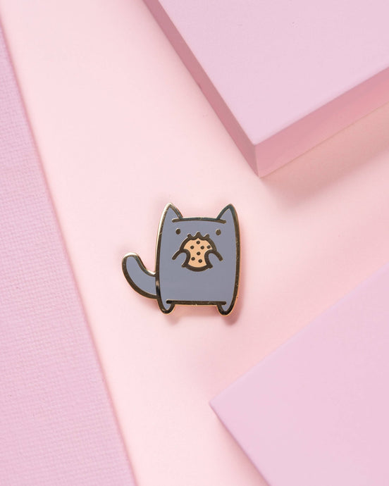 Becky Helms - Snack Attack Cat Enamel Pin • Cookie - Brighter Sides