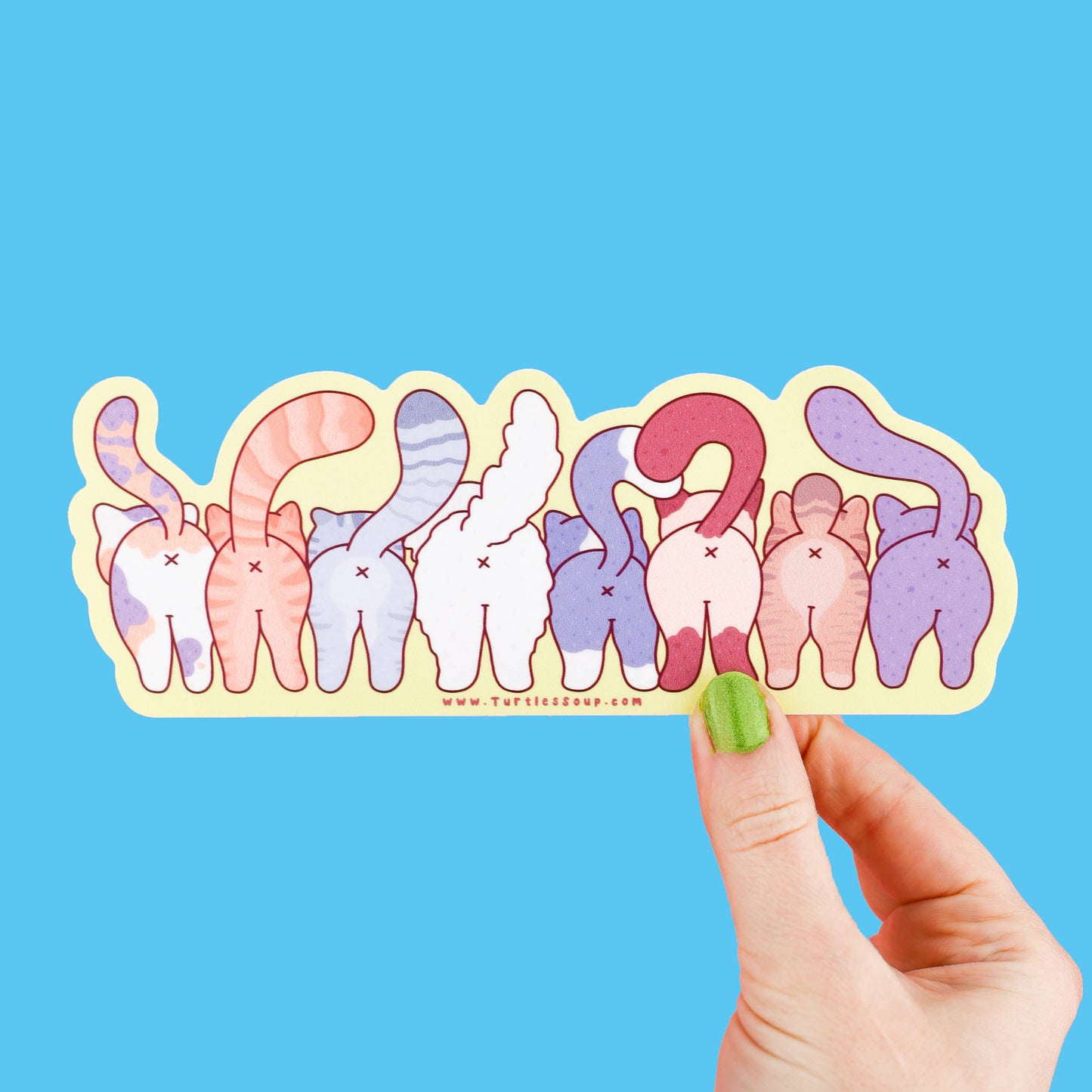 Funny Cat Butts Kitty Long Vinyl Sticker
