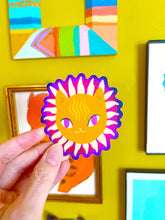Load image into Gallery viewer, Sun cat colorful vinyl sticker
