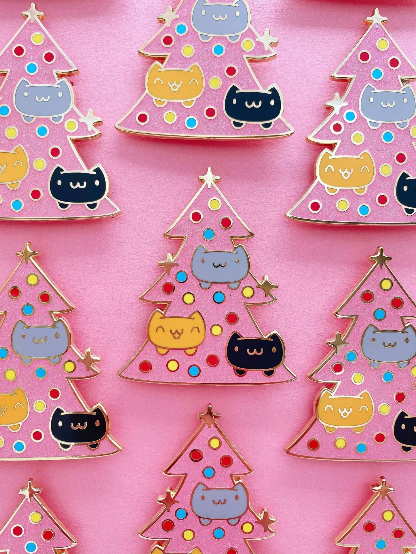 Christmas Catmas Tree Enamel Pin - Brighter Sides