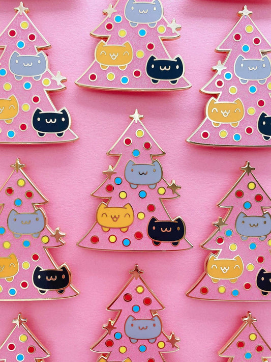 Christmas Catmas Tree Enamel Pin - Brighter Sides