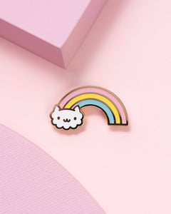 Cloud Kitten Rainbow Enamel Pin - Brighter Sides