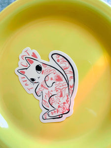 Tatt cat matte vinyl sticker