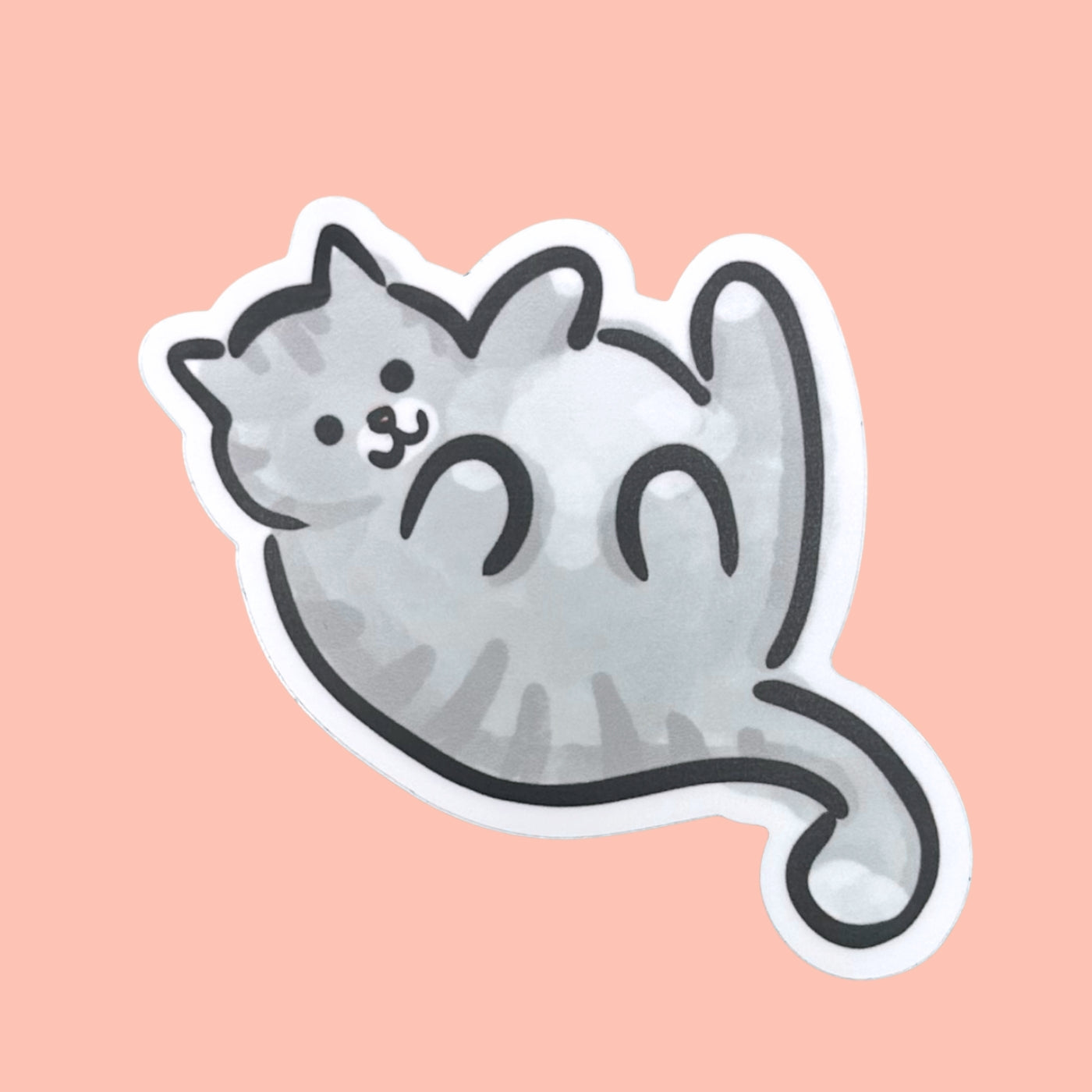 Gray Tabby Cat Vinyl Sticker