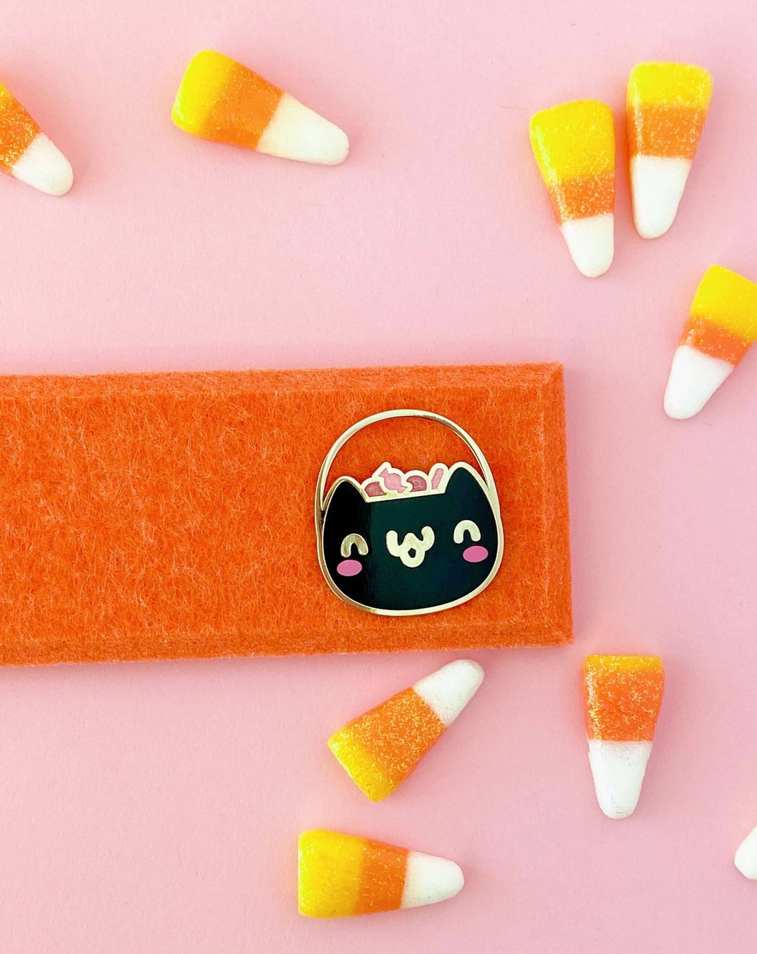 Halloween Cat Bucket Enamel Pin • Limited Edition