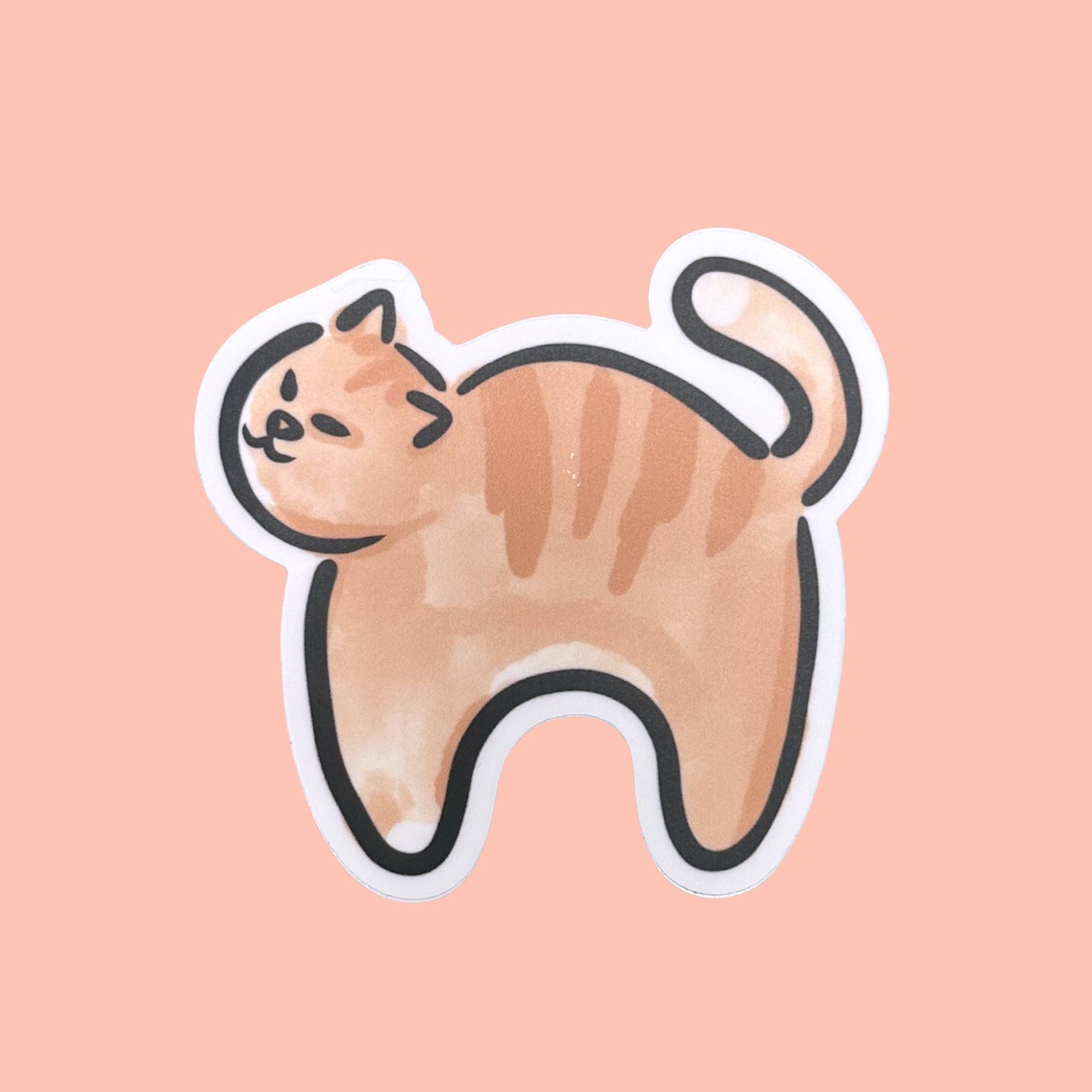 Orange Tabby Cat Vinyl Sticker