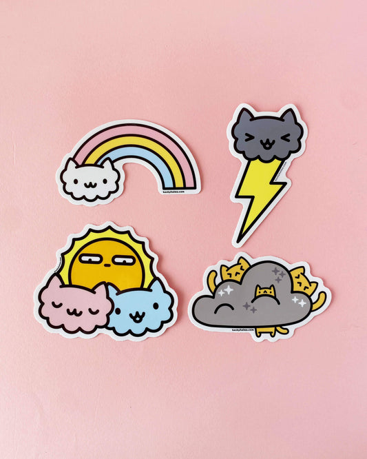 Weather Cats Vinyl Sticker Pack