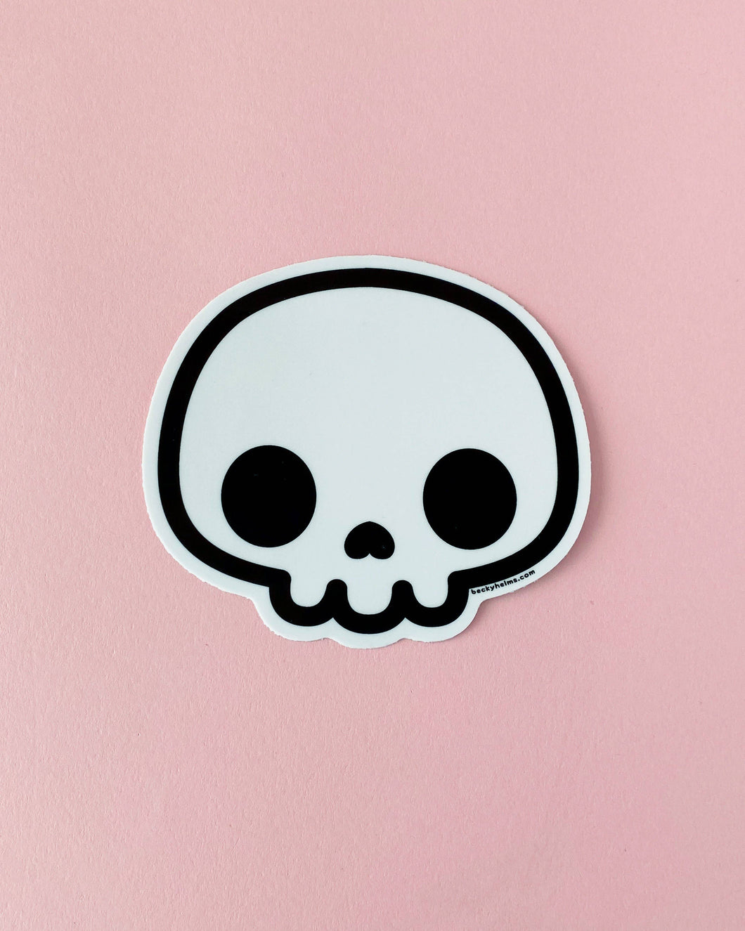 Skull Vinyl Sticker • White